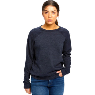 Navy Raglan Pullover Crew Neck Soft Sweatshirt