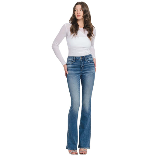High Rise Full Length Bootcut Jeans