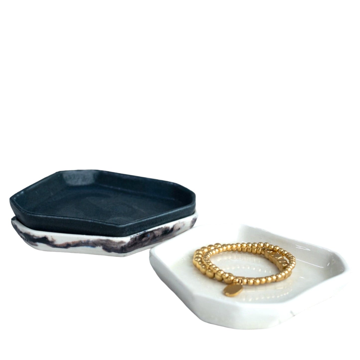 Diamond Trinket Dish in Frost White