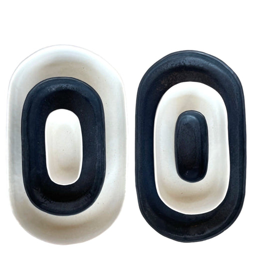 Jet Black Large Oval Tray