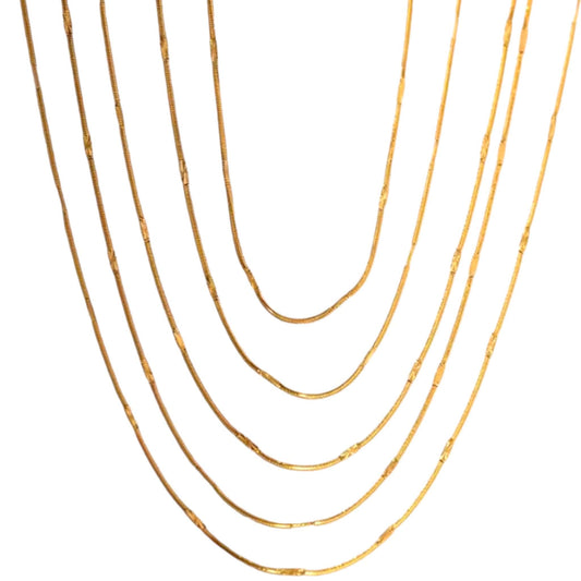 Layerd Chain Necklace. Stainless Steel Chain-Laser - 14" and 16" available