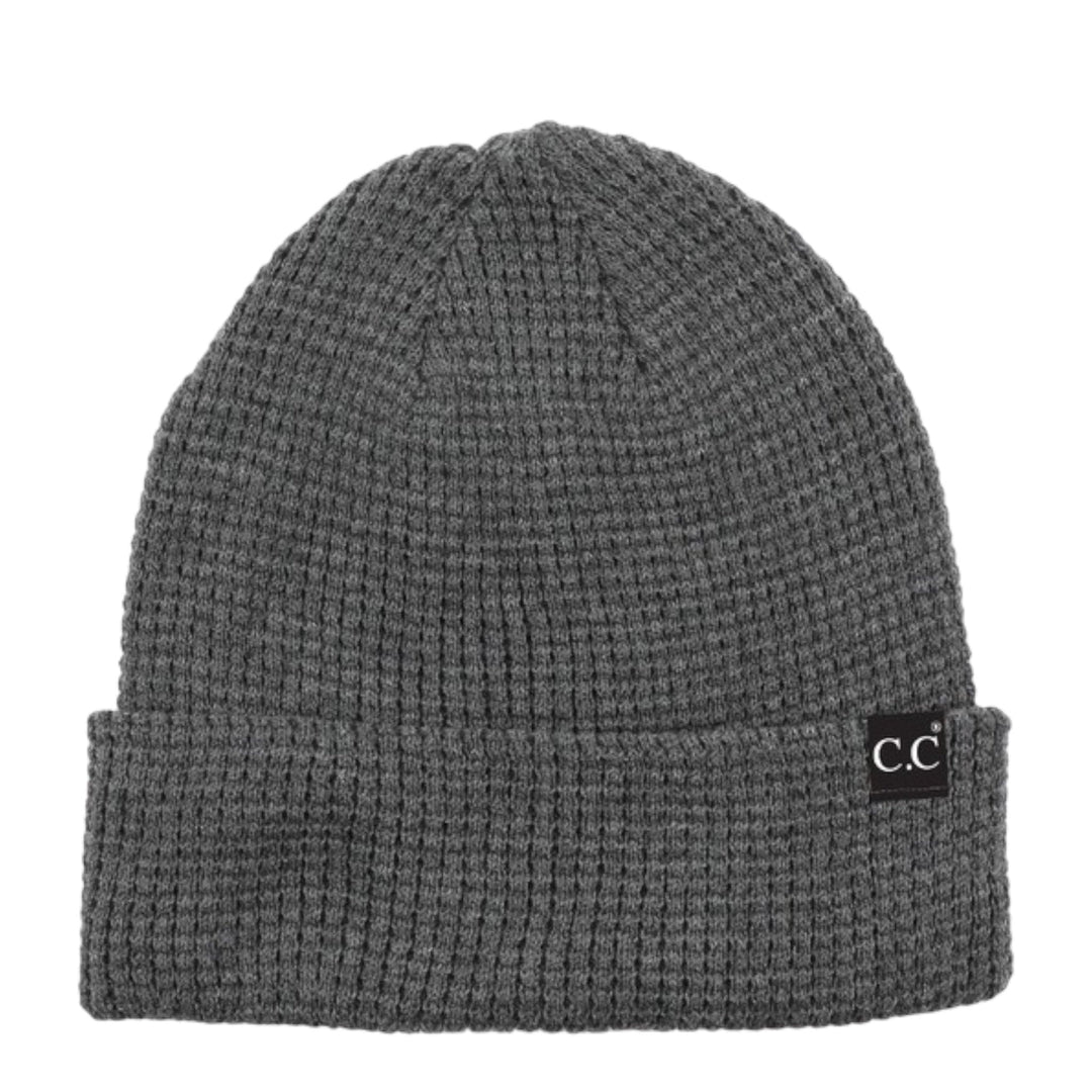 C.C. brand waffle knitted Slouchy beanie - Black, Navy and Grey