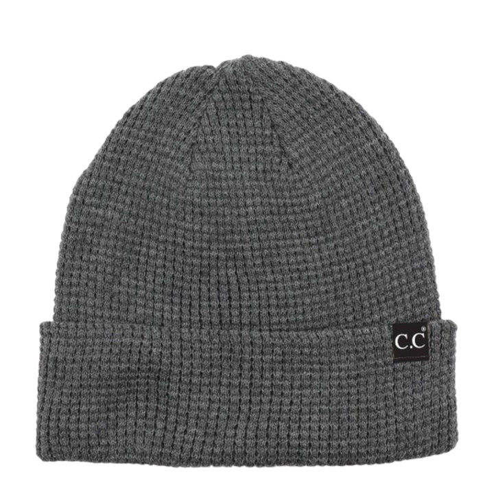 C.C. brand waffle knitted Slouchy beanie - Black, Navy and Grey
