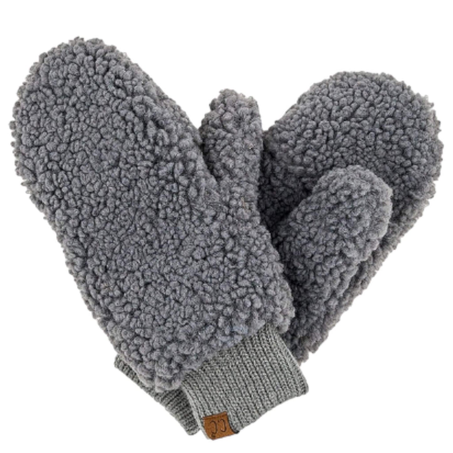 C.C Sherpa Mitten Gloves in Grey