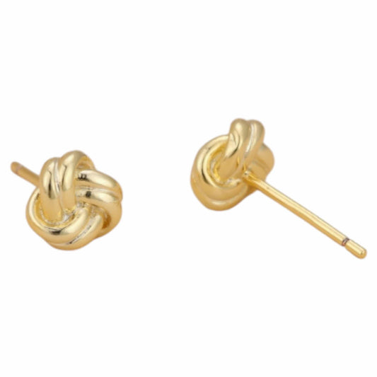 Love Knot Stud Earrings in Gold and Silver