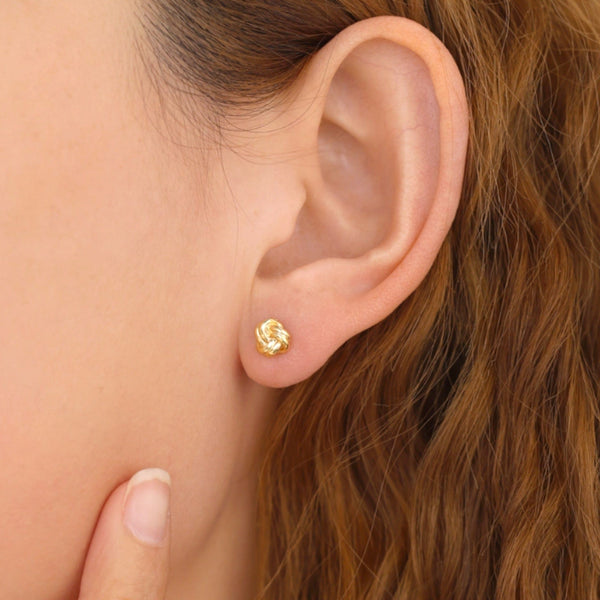 Love Knot Stud Earrings in Silver