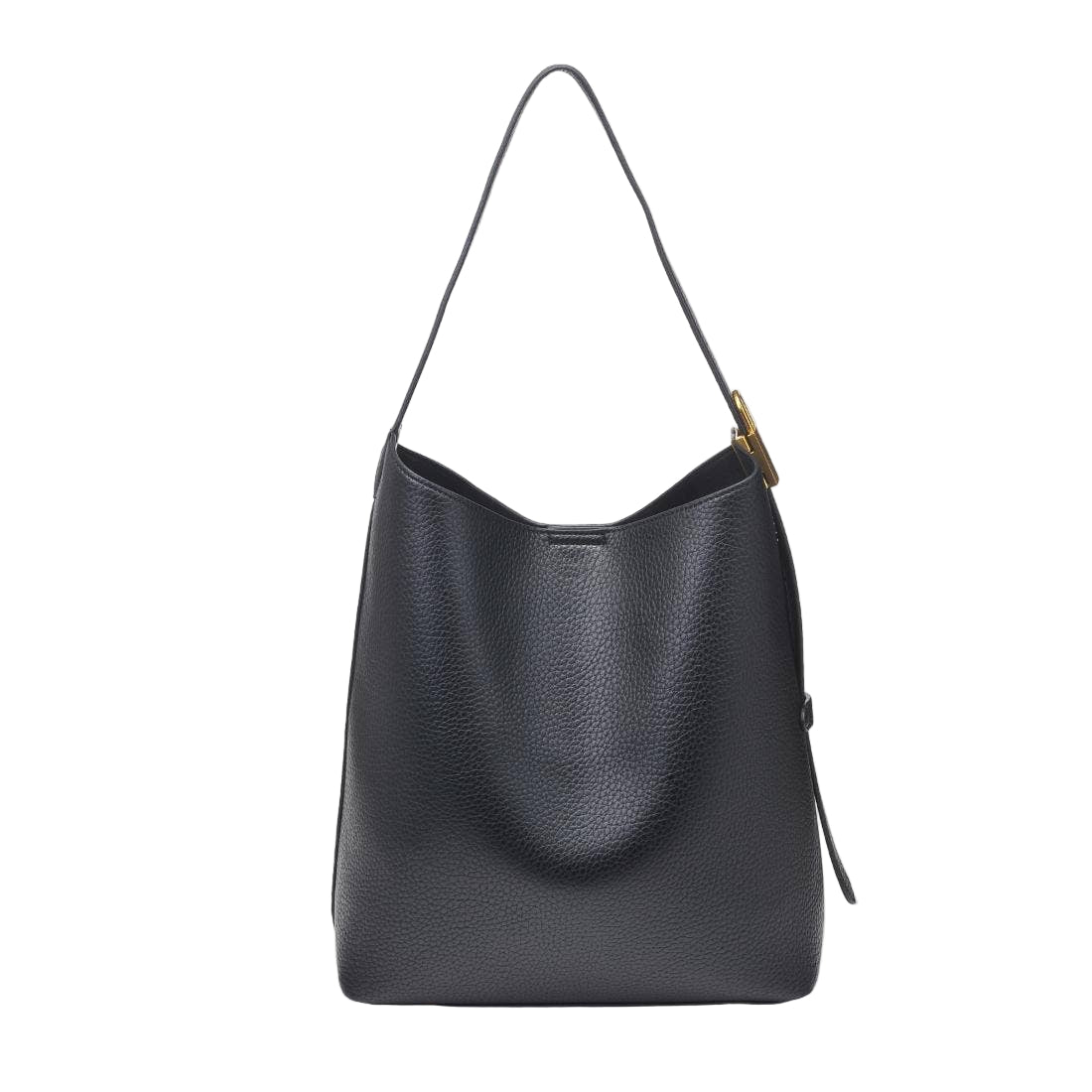 Black Vegan Leather Hobo Bag