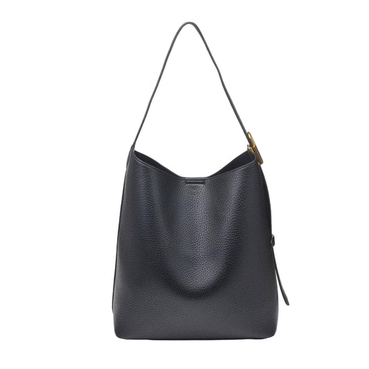 Black Vegan Leather Hobo Bag