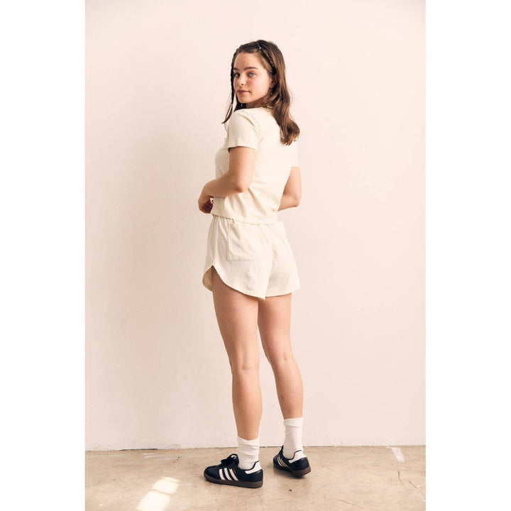 Bone 100% Cotton Garment Dyed Tee