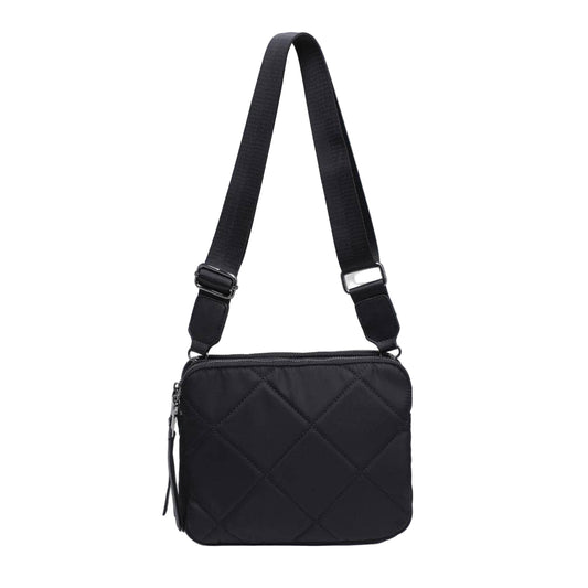 Black Crossbody Quilted Nylon Bag