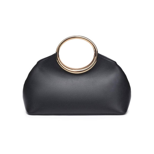 Black Handbag with Gold Handles