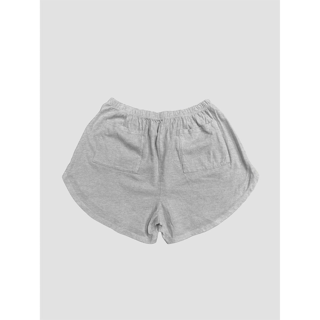 Heather Grey 100% Cotton Mineral Washed Dolphin Shorts