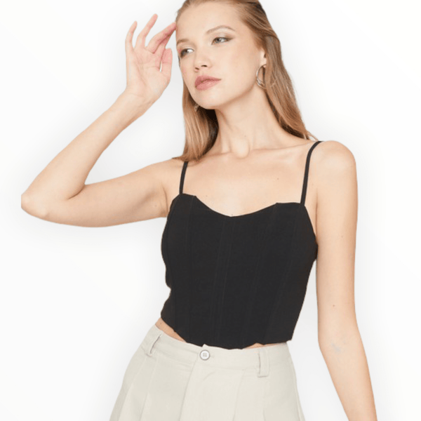 Black Corset Tank Top
