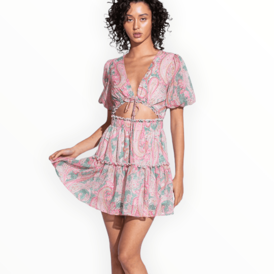 Boho Print cut out Dress