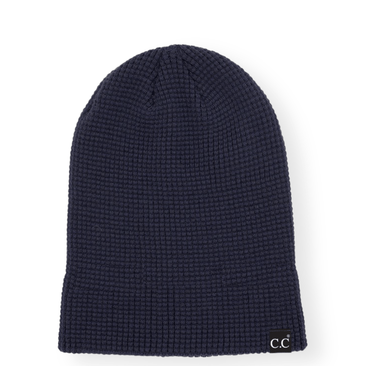 C.C. brand waffle knitted Slouchy beanie - Black, Navy and Grey